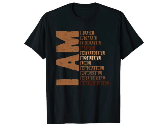 Black Woman Black History Month T-Shirt Graphics