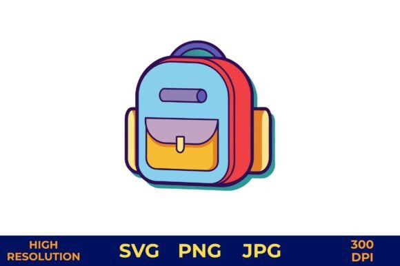 Cartoon Backpack Vector Illustration Graphics