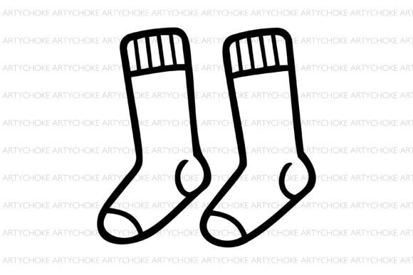 Football Socks Doodle Clipart: Graphics with a Playful Edge