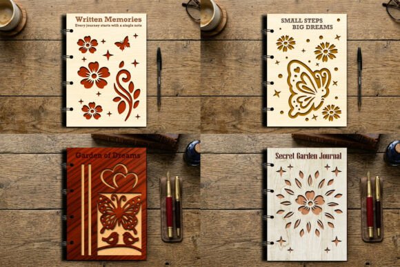 Laser Cut Notebook Cover SVG Bundle