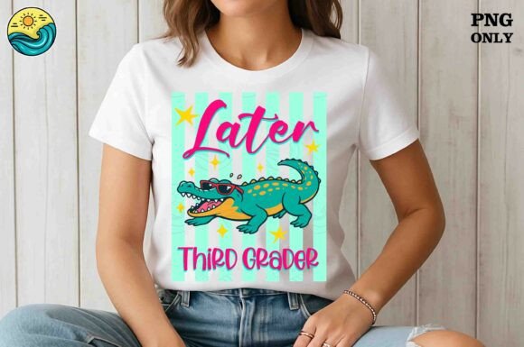 Later Third Grader Alligator Stripes PNG