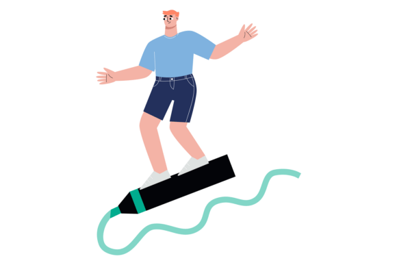 Man Flying on Marker