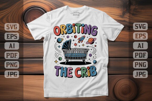 Orbiting the Crib Baby Space Art Graphics