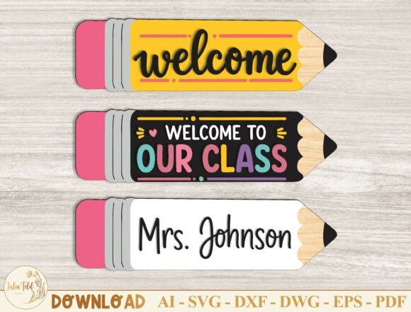 Personalized Teacher Pencil Sign SVG