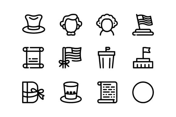 Presidents Day History Vector Set