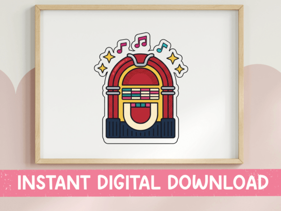 Retro Jukebox Music Design Graphics