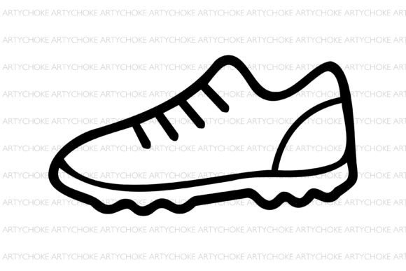 Running Shoe Doodle Clipart: Graphics and Icons for Creative Sellers