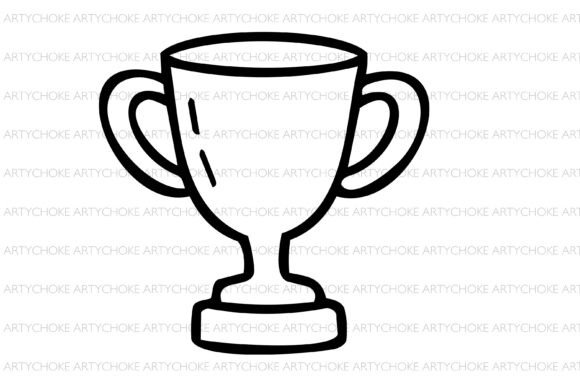 Trophy Cup Doodle Clipart: Graphics with a Fun Edge